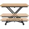 Image de Table basse 2 en 1 relevable en table à manger rectangulaire urbana 100 cm bois et noir design industriel