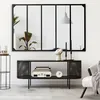 Image de IDMARKET Miroir verrière 5 bandes design industriel 140x84 cm