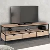 Image de ID MARKET meuble tv DETROIT 3 tiroirs 160 cm bois clair à poser