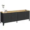Image de Buffet Bas 140 Cm Ester 4 Portes Métal Noir Et Plateau Bois Design Industriel
