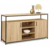 Image de Buffet 140 Cm Detroit 2 Portes Et 3 Étagères Design Industriel
