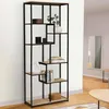 Image de IDMARKET Etagère bibliothèque asymétrique 8 niveaux DETROIT design industriel 161 cm