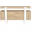 Image de Buffet 140 cm phoenix 4 portes bois et blanc - idmarket