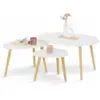 Image de Lot De 3 Tables Basses Gigognes Gaia Laquées Blanc Scandinave
