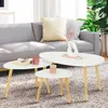 Image de IDMARKET Lot de 3 tables basses gigognes GAIA laquées blanc scandinave