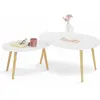 Image de Lot De 2 Tables Basses Gigognes Gaia Laquées Blanc Scandinave