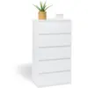 Image de Chiffonnier 5 Tiroirs Tomi 60 Cm Commode Semainier Bois Blanc