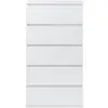 Image de Chiffonnier 5 tiroirs tomi 60 cm commode semainier bois blanc