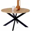 Image de Table Basse Ronde Alix Pied Araignée 70 Cm Bois Et Noir