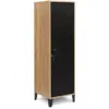 Image de Armoire vestiaire ester 1 porte métal noir et contour bois design industriel
