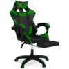 Image de Fauteuil De Gaming Alex Réglable Avec Repose-pied, Coussin De Tête Et Coussin Lombaire Noir Et Vert