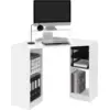 Image de Bureau D'angle Harry Blanc Gain De Place Bureau Informatique Avec Rangements