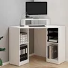Image de IDMARKET Bureau dangle HARRY blanc gain de place bureau informatique avec rangements