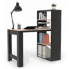 Image de Bureau Bibliothèque Ben Avec Étagères Noir Et Façon Hêtre