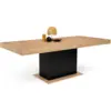 Image de Table À Manger Extensible Rectangle Eden 8-12 Personnes Bois Et Noir 200-250 Cm