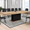 Image de Table à manger rectangle extensible - IDMARKET - EDEN - Bois et noir - 8-12 personnes - 200-250 cm