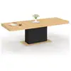 Image de Table à manger extensible rectangle eden 8-12 personnes bois et noir 200-250 cm