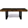 Image de Table à manger extensible rectangle phoenix 4-8 personnes bois effet vieilli et noir bande centrale noire 160-200 cm