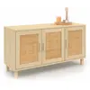 Image de Buffet Bas Vintage 113 Cm Elin 3 Portes Effet Naturel Cannage
