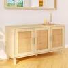 Image de ID MARKET buffet ELIN 3 portes 113 cm Cannage bois cannage