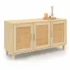 Image de Buffet bas vintage 113 cm elin 3 portes effet naturel cannage