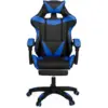 Image de Fauteuil de gaming alex réglable avec repose-pied, coussin de tête et coussin lombaire noir et bleu - idmarket