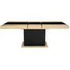 Image de Table à manger extensible rectangle eden 6-10 personnes bois et noir bande centrale noire 160-200 cm