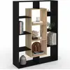 Image de Etagère Bibliothèque Colette Avec 11 Compartiments Noir Et Effet Bois 143 Cm