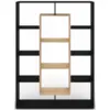 Image de Etagère bibliothèque colette avec 11 compartiments noir et effet bois 143 cm