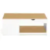 Image de Table basse 2 plateaux relevables elea avec coffre bois blanc et façon hêtre