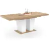 Image de Table À Manger Extensible Rectangle Eliad 6-10 Personnes Bois Et Blanc 160-200 Cm