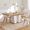 Image de IDMARKET Table à manger extensible rectangle ELIAD 6-10 personnes bois et blanc 160-200 cm