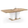 Image de Table à manger extensible rectangle eliad 6-10 personnes bois et blanc 160-200 cm