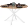 Image de Table À Manger Ronde Alix 6 Personnes Pied Araignée Bois Et Blanc 110 Cm