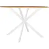 Image de Table à manger ronde alix 6 personnes pied araignée bois et blanc 110 cm