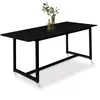 Image de Table À Manger Extensible Rectangle Delson 6-10 Personnes Design Industriel 160-200 Cm
