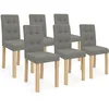 Image de Lot De 6 Chaises Polga Capitonnées Grises Pour Salle À Manger