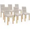 Image de Lot De 6 Chaises Polga Capitonnées Beiges Pour Salle À Manger