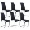 Image de Lot de 6 chaises mia noires liseré blanc pour salle à manger