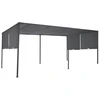 Image de Pergola Coulissante 2 Pans 3x6 M Belvédère De Jardin Toile Gris Anthracite