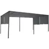 Image de Pergola coulissante 2 pans 3x6 m belvédère de jardin toile gris anthracite
