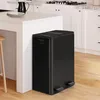 Image de IDMARKET Poubelle de cuisine tri sélectif 2 x 30L noir 2 seaux amovibles et pédales en métal