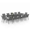 Image de Ensemble table et chaises de jardin madrid table extensible plateau gris 135-270 cm et 12 chaises empilables gris anthracite
