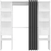 Image de Dressing extensible double meryl 120-180 x 50 x 180 cm blanc avec étagères + double penderie + rideau gris