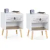 Image de Lot De 2 Tables De Chevet Bahia 1 Tiroir Avec Niche Scandinave