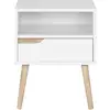 Image de Lot de 2 tables de chevet helsinki scandinaves 1 tiroir avec niche blanc