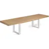 Image de Table À Manger Extensible Rectangle Phoenix 6-12 Personnes Bois Et Blanc 200-300 Cm