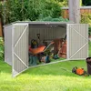 Image de IDMARKET Abri de jardin en métal gris clair verrouillable multi-rangement stockage vélos outils poubelles
