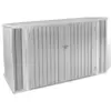 Image de Abri de jardin en métal gris clair verrouillable multi-rangement stockage vélos, outils, poubelles