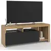 Image de Meuble Tv 110 Cm Malo Bois Et Placard Noir